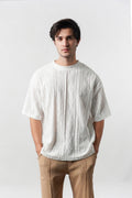 Textured Oversized T-Shirt - White