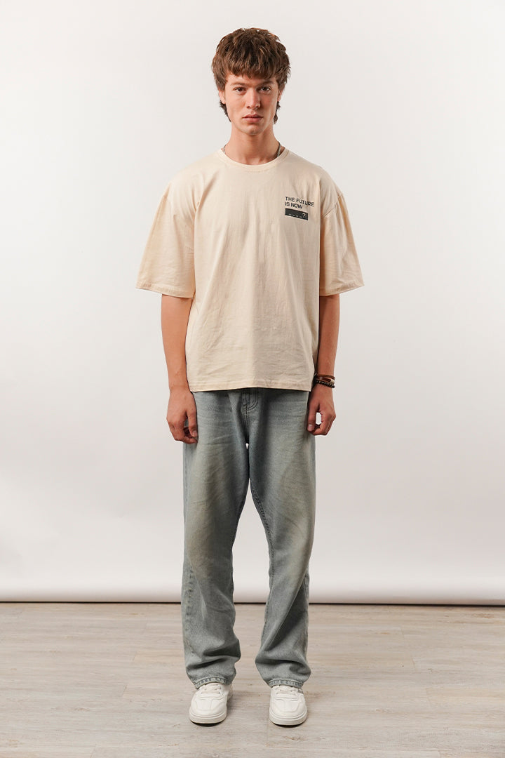 Box Fit Tee - Beige