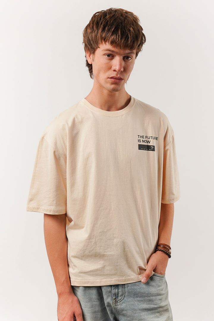 Box Fit Tee - Beige