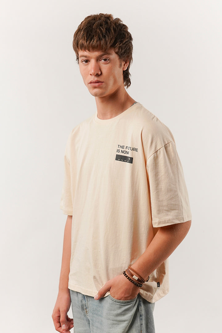 Box Fit Tee - Beige