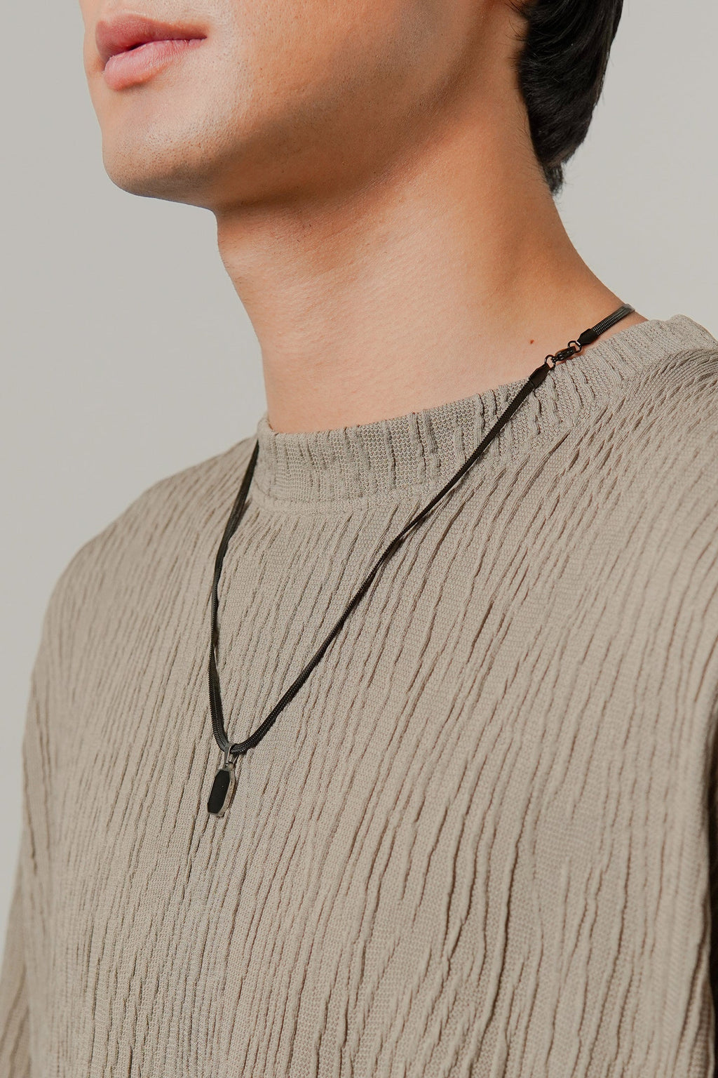 Oversized Textured Tee - Taupe