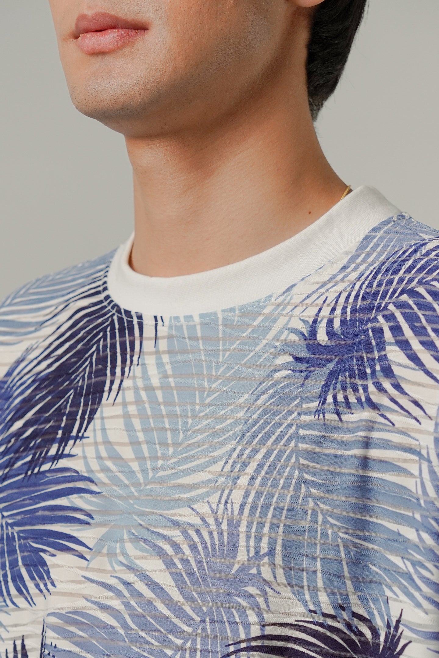 Oversized Printed Tee - Blue